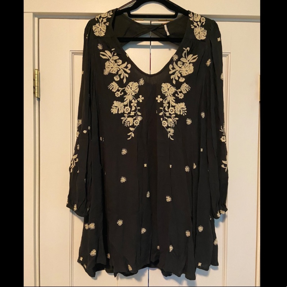 Free People Embroidered Long Sleeve Dress